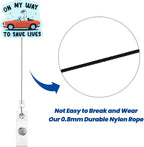 On My Way To Save Lives Funny Silly Goose Nurse Badge Reel, Cute Paramedic Retractable ID Card Badge Holder, Name Tag Badge Clip for RN ED/ER EMT CCM ICU NICU Nurse Nursing Student EMS Medical Workers