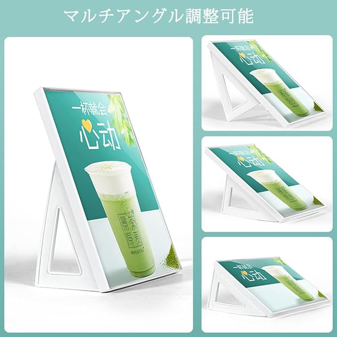 ECKEK ABS Plastic Sign Holder，Menu Displays L Shape Sign Stand Vertical/Horizontal Use (Black A4 210×297mm/8.27×11.69inches)