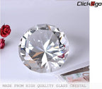 CLICK2GO 3” / 80 mm Clear Diamond Heart Shaped Glass Crystal Paperweight – Home Office Decor & Valentine's Day Gift Wedding Favors Centerpieces Decoration with Gift Box