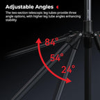 SMALLRIG 74.8"/ 6.23 ft Adjustable Light Stand Photography, Max Load 8.8 lb, Compact Lighting Tripod Stand for Softbox, Flashlights, Ring Light, LED Video Lights, COB Light, Folded Size 16.5" - 5475
