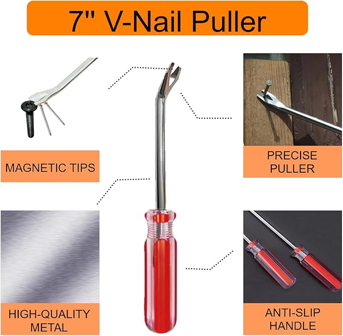INBWENH 3Pcs Upholstery Staple Remover Nail Remover Tool Set Including Tack Pullers, Carpet Remover，Removing Staples from Construction Furniture Floor Wall Wooden