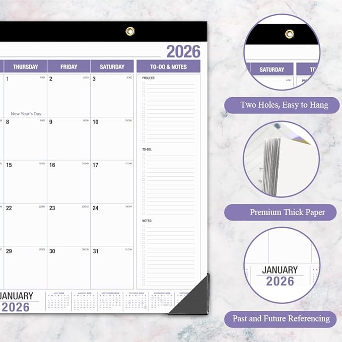 Large Desk Calendar 2026, Runs from January 2026 to December 2026, 22" x 17" Desk Calendars with to-do List, 15 Months Calendar 2026, Extra Large Desk Calendar for Home or Office