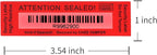 ChtepTamper 100 Pieces Total Transfer Tamper-Evident Stickers Security Labels Great for Goods Shipping,Exchange of Agency Files, Privacy Protection or More(Serial Number 1 * 3.54inches Red)