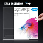 xydstay 6pack 8.5x11 Acrylic, L Shape Clear Plastic, Menu Holder, Unbreakable Table sign holder for Restaurant, Office, School, Store and Home Use