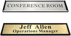 SINKAA Personalized Name Plate for Door or Wall, 2 * 10 inch Custom Office Aluminum Door Name Plates with Two Lines Custom Text, Office Gifts for Coworkers Boss Teacher, Employee Appreciation Gifts
