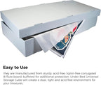Lineco, Under Bed Storage Bins, Large Capacity Box with Lid, Archival Containers for Organizing Wedding Dress, Quilts, Gowns, Family Heirlooms, Forever Keepsake Garment, 40x18x6 Inch