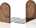 Lauvee Book Ends, Sturdy Wooden Bookends for Shelves - Heavy Duty Non-Slip Book Organizers, Decorative Bookend Holders for Home Office, Library, Black Walnut Universal Economy Bookend, Small, 1 Pair