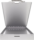 Saunders Metal Clipboard with Storage, Silver Dual Layer Nursing Clipboard Folio, Letter Size Paper Organizer, Steel Clip with Self Locking Latch, Form Holder for Office, School & Work - Made in USA