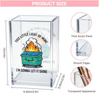 Vgrti This Little Light of Mine I知 Gonna Let It Shine Acrylic Cosmetic Pencil Pen Holder Cup, Funny Dumpster Fire Pen Holder Cup for Office, Inspirational Sarcastic Work Gifts for Women Men Coworkers
