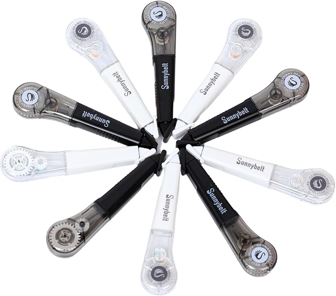 WISOPTUS 19.69ft Correction Tape Pen, 10-Count Pack, Dry Instantly, Stretch Resistant, not Easy to Break, as Smooth as Writing, Perfect for School, Office Supplies, Black White
