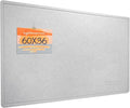 Large Bulletin Board - 60 x 36 Inches, Decorative Felt Pin Board for Wall - 5' x 3' Foldable Photo Display Board with Self-Adhesive Tape, Includes 20 Push Pins - Light Gray