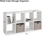 IRONMIX Metal Short Bookshelf, White Small Bookshelf with Storage, Modern 4 Cube Storage Organizer with Shelves, Open Cube Shelf, Small TV Stand for Home Office Library (White, 700-2 Set)