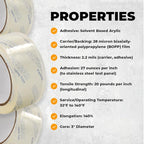 WOD CST22CC Crystal Clear See-Through Packing Tape – 4 inch x 110 yds. for Carton Sealing Mailing, Shipping, and Protection, Label Covering, Lamination, and Outdoor Uses.