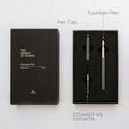 YSTUDIO Stunning Classic Revolve Fountain Pen, Schmidt Gilded Nib, Best Pen Gift Set for Men & Women, Professional, Executive Office, Nice Pens（black，M nib）