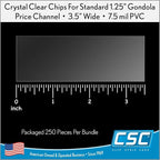 Clip Strip Corp. Price/Data Channel Label Holder Chips, Clear Plastic Tags, 3.5" L x 1.25" H, 7.5 Mil Thick, Gondola Shelf Edge, Reusable, Made for Point of Purchase Shelf Molding (1000)