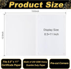 Fainne 120 Packs Certificate Holders Bulk, Diploma Covers Gold Foil Border, Document Covers for Letter Size 8.5x11 Award Certificates, Cardstock, Document Papers, Paper Card Stock(White)