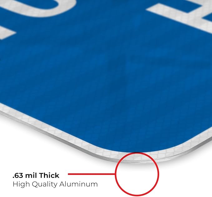 Personalized Custom Blue Background Customize for Office, Business, Workplace, Home, Airbnb, Delivery Sign, 12x18 Inches, 3M EGP Reflective .063 Aluminum, Fade Resistant, Made in USA by Sigo Signs