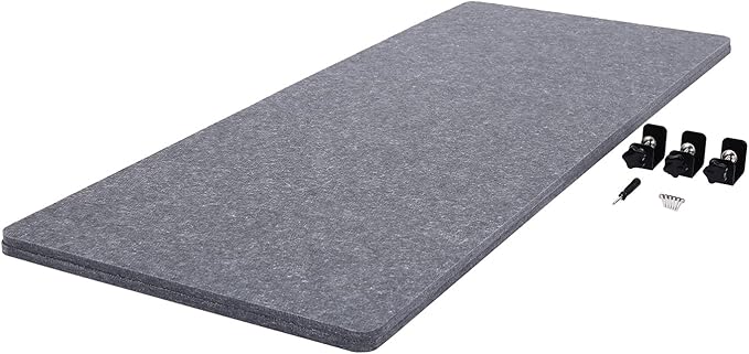 Polyester Desk Dividers, Soundproof Room Divider Office Furniture Partitions, Privacy Desk Panel with Clamps & Screwdriver, Stand Up Freestanding Desk Privacy Panel for Office Classroom(59.1" x23.8")