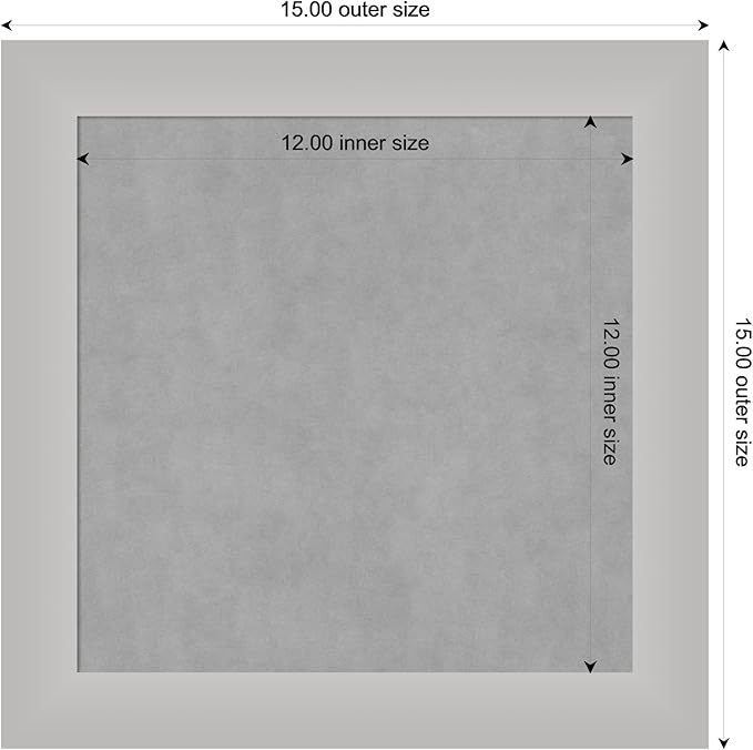 Amanti Art Silver Framed Magnetic Board 15x15 X-Small Vision Board for use with Magnets, 100% Metal Sheet to Display Items as Office Decor or for Home Organization in mudroom, Kitchen or Kids Room