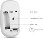 VssoPlor Wireless Mouse, 2.4G Slim Portable Computer Laptop Mouse with Nano Receiver Quiet Silent Optical Mice for Notebook, PC, Laptop, Computer-White and Gold