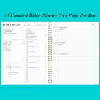 Daily Planner Undated - 8.5" x 11" To Do List Notebook Hourly Schedules, 150 Sheets/300 Pages Spiral Appointment Planner for Women and Men,PVC Hardcover, Inner Pocket, Elastic Closure, Teal Flowers
