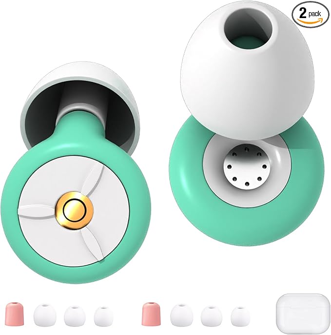 AuralProtek Ear Plugs for Sleeping Noise Cancelling, 24-30dB Ear Plugs for Noise Reduction, Hearing Protection, Silicone Soft Reusable EarPlugs for Sleep, Concert, Focus with Case & 4 Pair Eartips