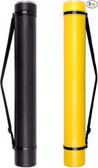 TRANSON 2-pack Durable Poster Storage Tube with Straps 24"-40" Extendable for Blueprints, Artwork, Maps, Posters
