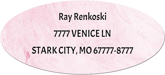 Made in USA Custom Return Address Stickers Labels Customized Mailing Label for Envelopes, Personalized Self Adhesive Flat Sheet Oval Labels