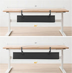 Oxford Cloth Under Desk Cable Management Tray,No-Drill 36" Desk Cable Management Organizer with Clip/Screw Installation,Fabric Cable Management for Home,Office & Gaming Computer(Black)
