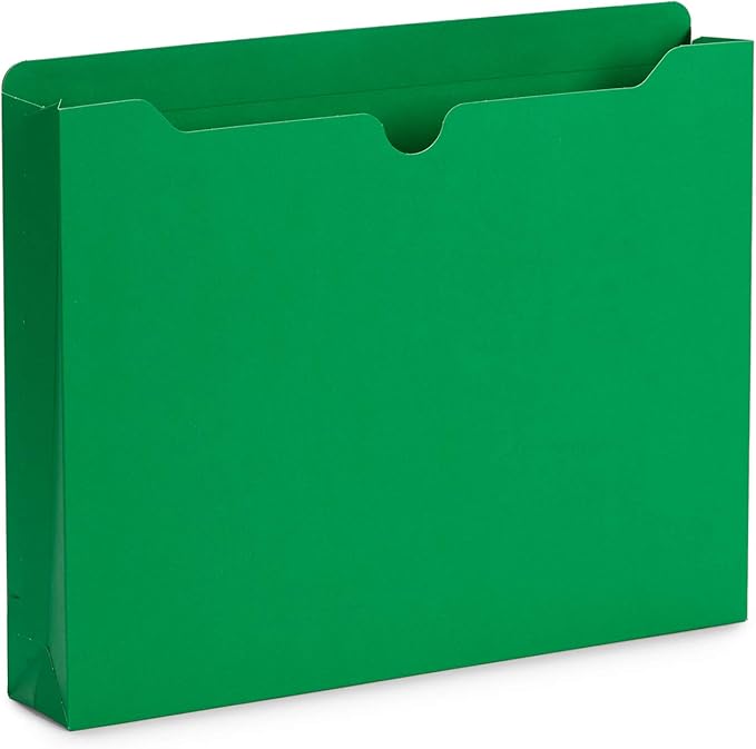 Blue Summit Supplies 2 Inch File Jackets, Expandable Folders, Heavy Duty 2 Inch Expansion Pocket File Folders Letter Size, Assorted Colors, Reinforced Straight Cut Tab,25 Pack
