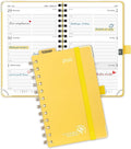 POPRUN 2026 Pocket Planner with Hourly Time Slots for Purse, (Small Size-4'' x 6.25'') - Daily Weekly and Monthly Calendar Agenda 2026 Appointment Book with Inner Pocket, 100 GSM - Light Yellow