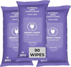 Swanky Cables Screen Cleaner Wipes: Electronic Wipes for Screens - Computer Screen Wipes for Lens, Phone, Tv Screen and Monitor Cleaning - Tech Wipes & Microfiber Cloth (Soft Wipes, 90 Count)