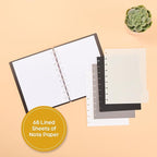 Happy Planner Undated Plans + Notes Monthly Planner Notebook Journal, 12-Month Planner, Modern Texture, Big Size, 60 Pages, 4 Dividers, 4 Sticker Sheets, 8.5" x 11"