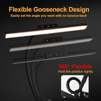 AETEE Super Bright Music Stand Light, LED Clip On Light,Magnetic Base, Removable Rechargeable Battery Operated, Long-Lasting USB-C Eye-Care Clamp Lamp, Gooseneck Design for Sheet Music, Black