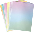 Pastel Gradient Paper Stationery, Aesthetic Paper 8.5 x 11 Inches, 60 Sheets, Colorful Writing Paper, Pretty Stationary Paper, Decorative Scrapbook Paper