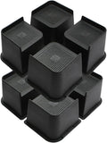 MXMZHXU Bed Risers 2 inch, 3 inch, 4 inch, 6 inch or 8 inch Heavy Duty Furniture Risers, Up to 6000 Lbs L Shaped Design Bed Lifts Blocks for Couch Desk Sofa Table (Black, 4 Inch 8 Pack)
