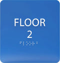 ADA CENTRAL SIGNS - 6" X6" Floor 2 Sign - ADA Compliant Tactile Graphics Grade 2 Braille Text Acrylic Wall Signs - Directional Assistance, Floor Number Safety Sign for Office, school Hospital, Apartment