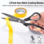 Zicolu 8.5" Scissors Bulk Set of 12-Pack, Sharp Scissors all Purpose Heavy Duty, Non-Stick and Titanium Coating Blade, Multipurpose Shears for Office Home School Sewing Fabric DIY Craft Supplies