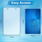 Tinlade 100 Pack Permanent Locking Hard Plastic Badge Holder Vertical Clear ID Badge Holder Heavy Duty Protector Case for Office School Card Travel 2.4 x 4.2 inches