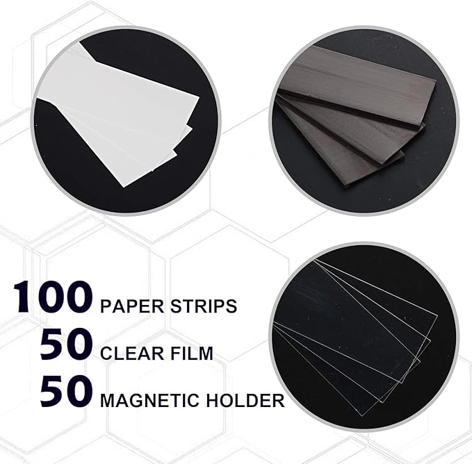 LLPT Magnetic Label Holder 3" x 1" 50 Packs C Channel 300g White Paper Cards Protective Film Strong Removable for Shelf White Board Toolbox Metal Wall Cabinet Drawer(MH2175)
