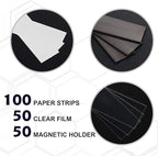 LLPT Magnetic Label Holder 3" x 1" 50 Packs C Channel 300g White Paper Cards Protective Film Strong Removable for Shelf White Board Toolbox Metal Wall Cabinet Drawer(MH2175)