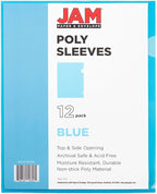 JAM PAPER Plastic Sleeves - Letter Size - 9 x 11 1/2 - Blue Project Pockets - 120 Bulk Page Protectors/Pack
