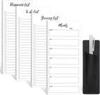 Thboxes 4 Pack Magnetic Note Pad for Fridge with Pen Holder, Totally 200 Sheets Magnetic To Do List, Grocery List, Shopping List, Meals Pads for Refrigerator