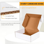 JOWLOT 12x9x4 inch Shipping Boxes Set of 20, White Corrugated Cardboard Box Literature Mailer for Mailing Packing Moving and Storage