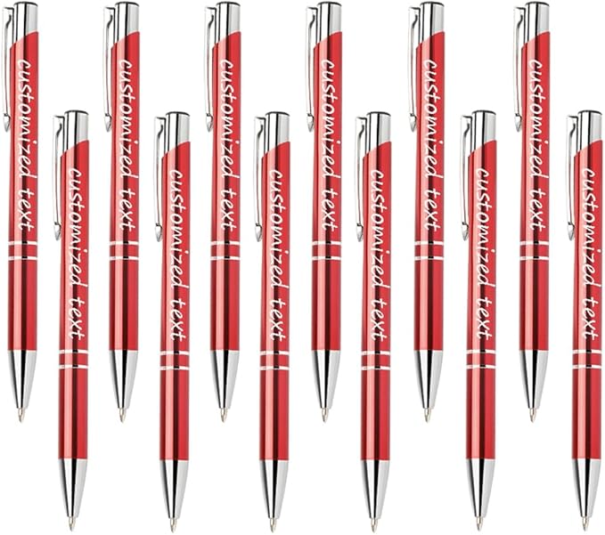 Yucold Customized ballpoint pens in bulk, personalized ballpoint pens with free engraving, for use in companies, enterprises, graduation anniversaries (Red,39)