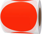 Hybsk Round Color Coding Circle Dots Labels Warehouse Inventory Organizer Stickers (4 inch, Fluorescent Red)
