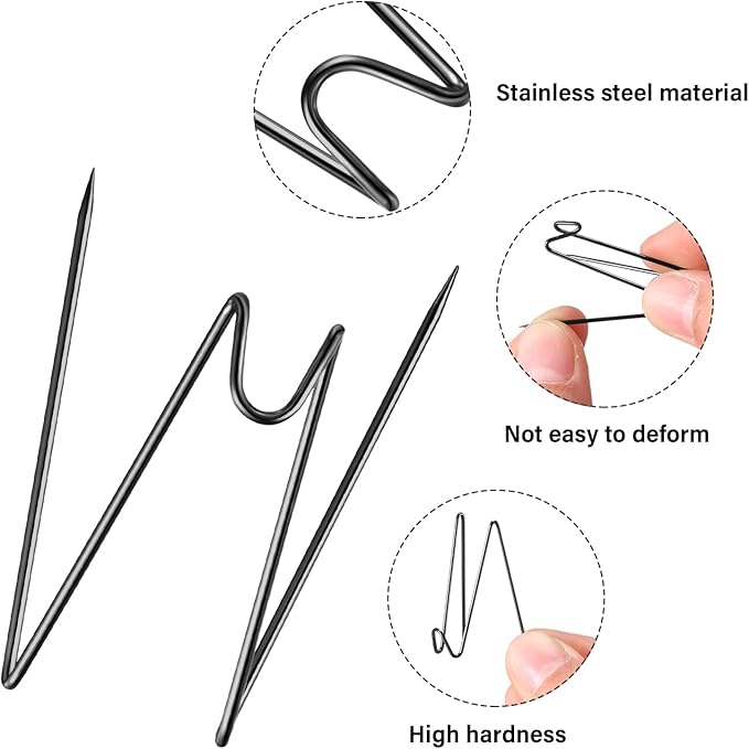 Geyoga Fabric Panel Wall Wire Hooks Cubicle Hooks with Clear Storage Box for Interior Exterior Decor for Picture Home School Office DIY (Black,36 Pcs)