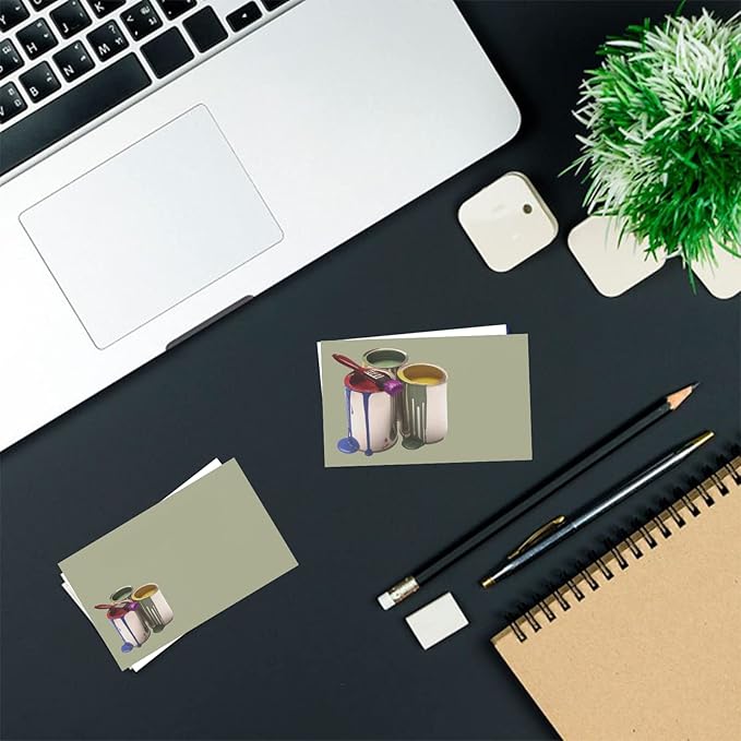 Custom Business Cards Personalized Business Cards for Small Business 300gsm Matte Paper Front & Back Sides Printed 3.5" x 2" - Painting Service Template