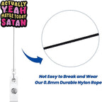Actually Yeah Maybe Today Satan Funny Nurse Badge Reel, Retractable ID Card Badge Holders, Medical Badge Clip for ER ED ICU Psychiatry Behavioral Health Resident Physician RN CNA MA Night Shift Nurse