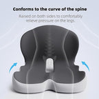 Orthopedic Cushion for Office Chair and Car, Memory Foam Seat Cushion with Lumbar Support Pillow, Instant Relieve Pressure on Back, Hips, Tailbone, Improves Sitting Posture (2, Black)